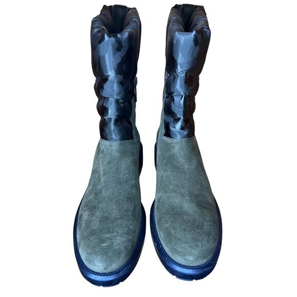 Aquatalia Lori Suede with Side Nylon Puff in Camouflage Water Resistant Olive Gr - Picture 6 of 13